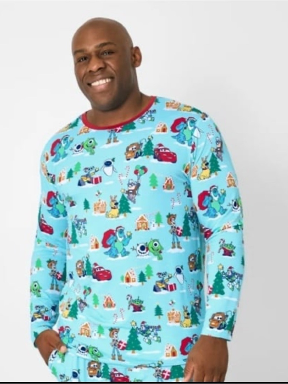Little Sleepies Disney Pixar Christmas Village Men’s Pajama Top XXL NWOT